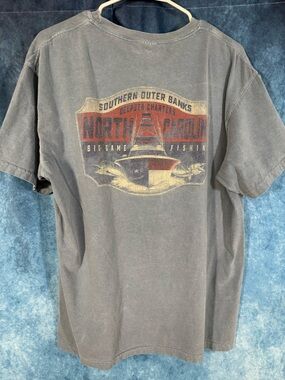 Comfort Colors Outer Banks Graphic Tee Size Large – Gray‑Blue